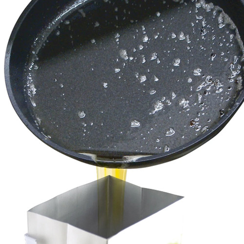 pour hot oil grease in safe bag and trash it