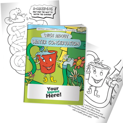 Custom water wise coloring book learning teaching schools teacher students give away promo marketing utility city municipality