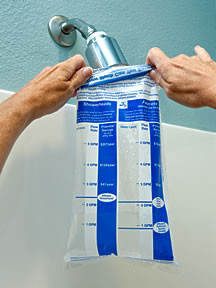 Flow gauge bags help you figure out how much water your fixtures are really using, great for estimating shower head and faucet water use.
