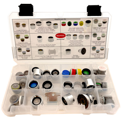 Healthcare kit Neoperl plumbers Pro Adapter complete Faucet Adapters MPN  6001710
Various Faucet Thread Adapters male female sizing