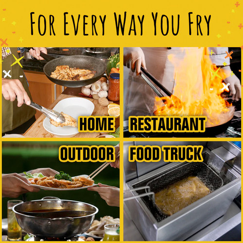 deep fry, pan fry, fry away for commercial and home kitchens, food trucks, restaurants, home owners, businesses, drain and pipe savers