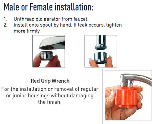 install junior size faucet aerator tool male female neoperl