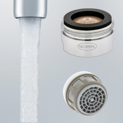 Neoperl metric Male 1.2 gpm smart lime care threaded faucet aerator MPN 124080 5 low flow WaterSense Bathroom aerated stream M24 SLC Hans Groe