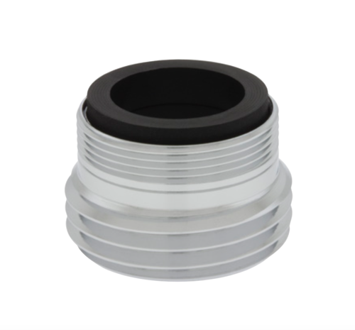 XL Garden Hose Faucet Adapter Top threads: Male 15/16”-27 + Female 55/64”-27 x Male 3/4”-11.5 GHT Bottom threads: Male 3/4"  Hose threads dual threaded adapter