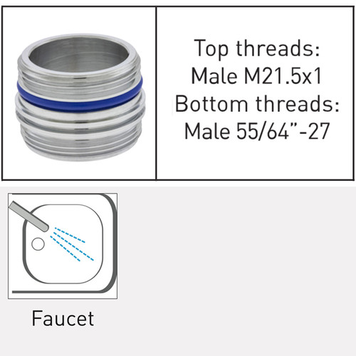 Neoperl 1304605 Cache male Thread Adapter 21.5 metric male hidden insert to standard female threads