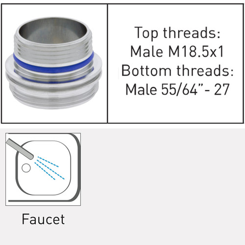 Neoperl 1304905 Cache male Thread Adapter M28.5 Tiny Junior faucet attachment for hidden inserts to standard female