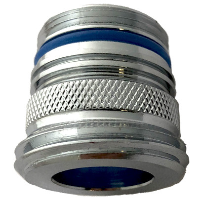Cache faucet adapter Top Threads Male M21.5 x1 Junior | Bottom Threads Male 3/4”-11.5 GHT standard garden hose
