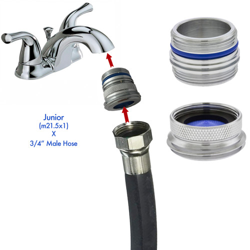 2 adapter to hook up washing machines dish washer appliances to faucet aquarium filter hose nozzle sink portable apartment Fits standard hose threads adapters regular size garden 3/4" RV trailer camper boat