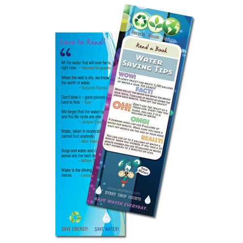 Water Saving Bookmark kids conservation tips reading fun facts school learning educational outreach Water Saving Bookmark kids conservation tips reading fun facts school learning educational outreach