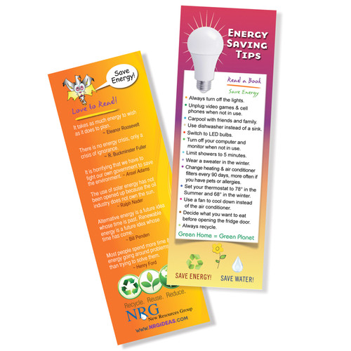 Energy saving bookmark kids tips saver reading book conserve hints students promo give away utility city company child educational outreach Energy saving bookmark kids tips saver reading book conserve hints students promo give away utility city company child educational outreach