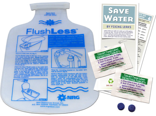 Bathroom toilet leak detecting kit displacement bag flush less water saver tummy bladder bag