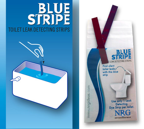 2 Leak Detecting Dye Strips Blue custom instruction card toilet leak detection find silent leaks
