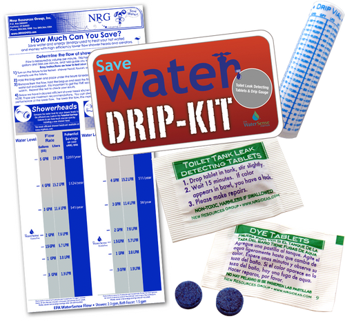 Drip Kit Detect leaks measure water usage gauge shower faucet vial