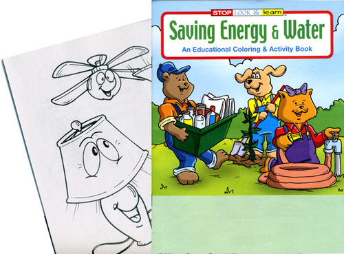 saving water and energy teaching solutions custom printed coloring activity kids book