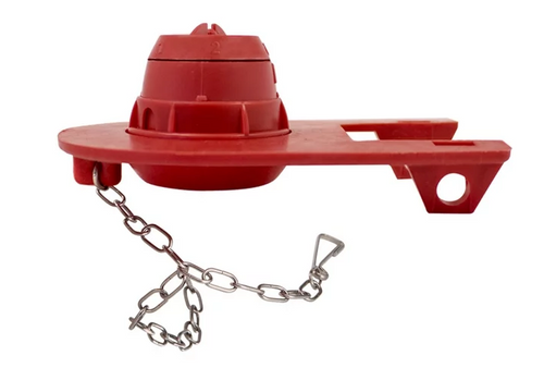 Universal Replacement Flapper Fits Most Toilets 2" Standard - Long Lasting Red Rubber with Stainless Steel Chain