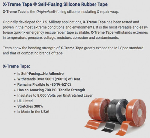 Marine Leak & Repair Tape Pro Self-Fusing Silicone  Fix Leaks Boating Water Tight Seal & Tracer Dye Tablets