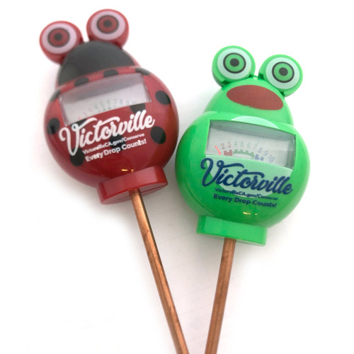 Custom Moisture Sensor frog character Ladybug critter add logo website water saving message for utilities, municipalities, city, garden club, commercial, landscaping tool outdoors Custom Moisture Sensor frog character Ladybug critter add logo website water saving message for utilities, municipalities, city, garden club, commercial, landscaping tool outdoors