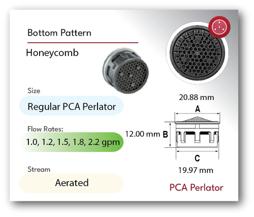 1.2 gpm Female Regular PCA Perlator Aerated Stream Faucet Aerator