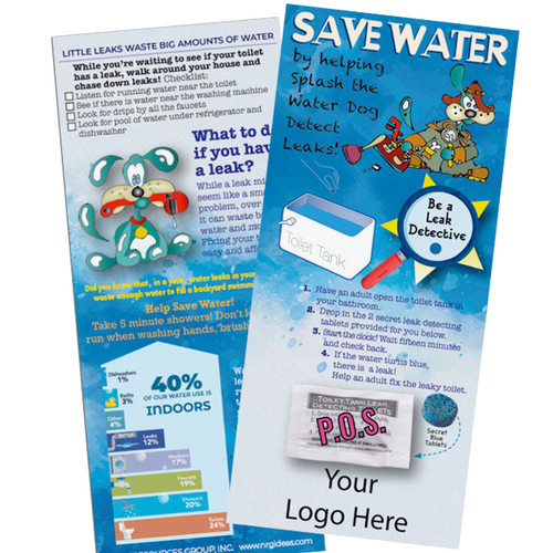 Kids leak detecting tablets on a card custom instructions help be a leak detective water dog find toilet leaks dye-tab conservation Kids leak detecting tablets on a card custom instructions help be a leak detective water dog find toilet leaks dye-tab conservation