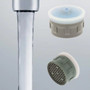 clear full flow insert 1.8 gpm flo aerator regular size faucet PCA laminar stream water  light blue saver economy faucet