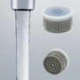 full flow insert 1.8 crystal clear flo aerator regular size faucet PCA light blue cascade pressure compensating healthcare medical