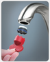 Install Cache hidden insert faucet aerator spray Tom Thumb M16.5 key wrench yellow tool
