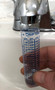 faucet measuring water Just hold the vial under the leak for 5 seconds and then read how many gallons per day and per year are wasted.