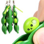 Think Green Fidget Backpack Hanger Bean Pea Pod Kids Character Keychain with Logo