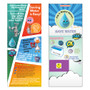 Custom dye tabs on card promo marketing save water children school give away event comic style cartoon tips creative ideas