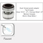 Neoperl faucet adapter dual threaded Top threads: Male 15/16”-27 + Female 55/64”-27
Bottom threads: Metric Male M22x1 swivel

    chrome