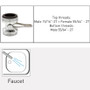 Neoperl MPN 1538805 Faucet attachment with on off lever Top threads:
Male 15/16”-27 +
Female 55/64”-27
Bottom threads: Male 55/64”-27 chrome