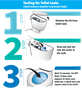 Toilet Check Up  Flush Volume Calculator / Leak Detecting Dye-Tablets Tank Water Bank Flush Less Saver Pack