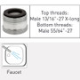 sink adapter Male 13/16”-27 (Extra Long, fits Speakman)