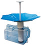 The shower flower water saving shower device, in the open position. Save warm up water and use for household use.
