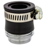 faucet attachment for unthreaded and stripped faucets Top threads:
Rubber sleeve with hose clamp
Bottom threads:
   Male 55/64”-27 + Male 3/4” -11.5 GHT • chrome