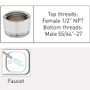 Neoperl brass fitting 1/2" NPT Female X 55/64-27 Standard Male Faucet Attachment Adapter
