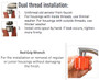 Install dual thread junior smart lime care aerator