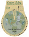 The "Green Living" wheel, a spinning wheel full of conservation ideas. Custom imprint available to get your message out there.