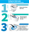 leak detecting instructions, use blue dye tablet in toilet tank, wait and see if water turn blue silent leak detection