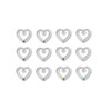 Silver Plated Heart Charm with Birthstone Crystal