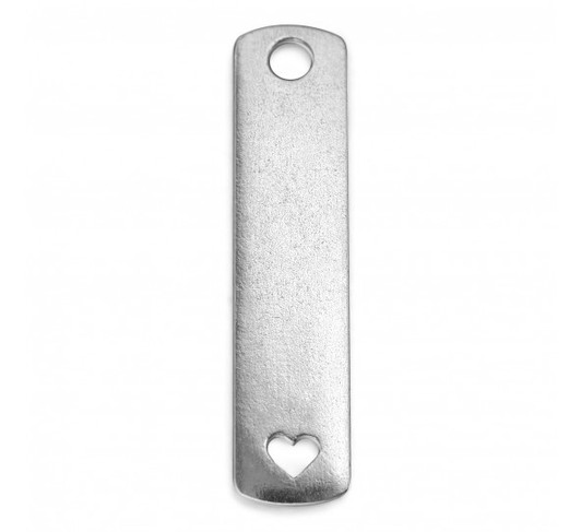 IMPRESSART - Pewter Soft Strike Rectangle Blank with Heart 1 1/2" x 3/8"