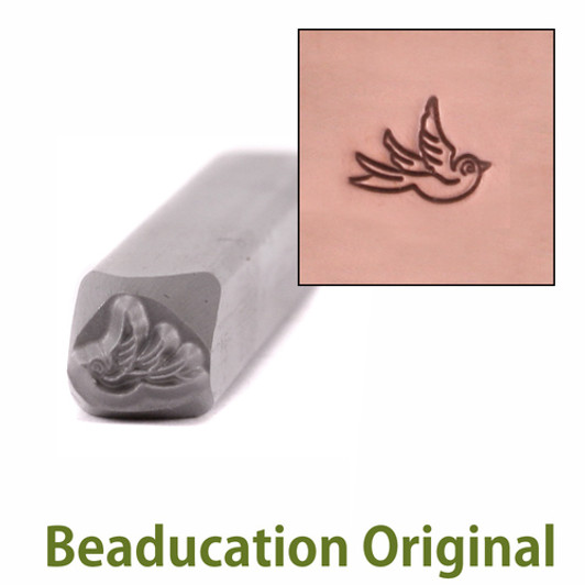Small Right Facing Swallow Design Stamp 5.5x4.5mm