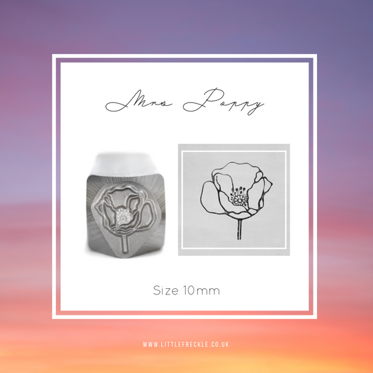 Mrs Poppy Metal Design Stamp - 10mm Mrs Poppy Metal Design Stamp - 10mm