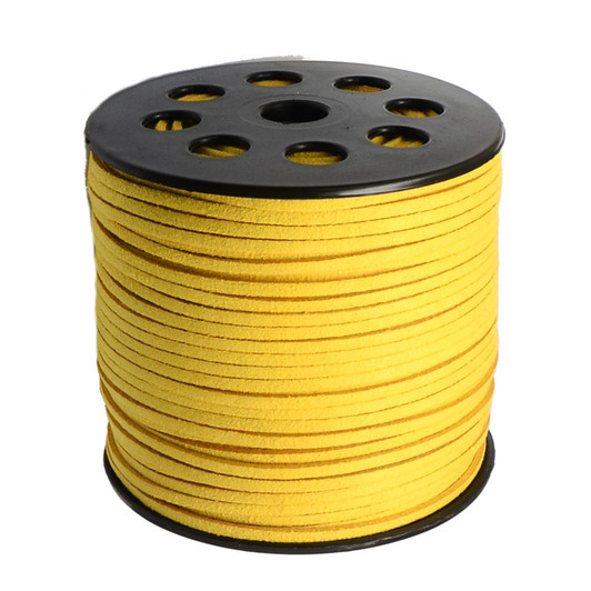 Bright Yellow Faux Suede Cord 3x1.5mm - 1Mtr