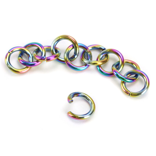 10mm Rainbow Chunky Stainless Steel Jump Rings