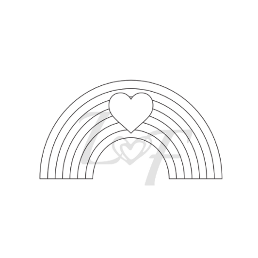 Rainbow Heart Metal Design Stamp - 15mm