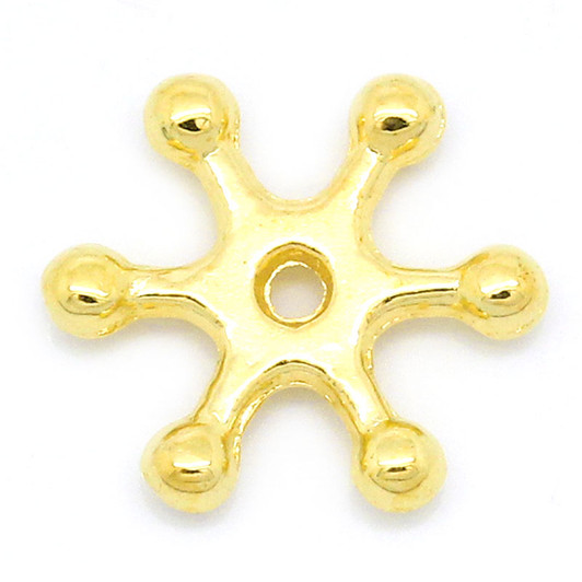 100PCs Gold Plated Snowflake Spacer Beads 12x11mm