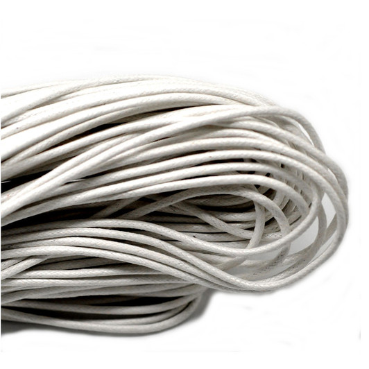 White Round Waxed Jewellery Cord 2mm