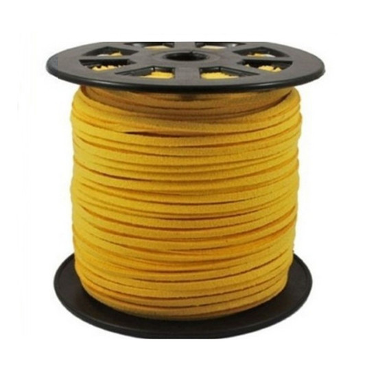 Faux Suede Cord 3x1.5mm - Yellow