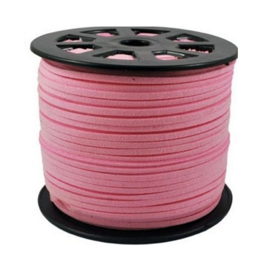 Faux Leather Suede Cord 3x1.5mm - Baby Pink